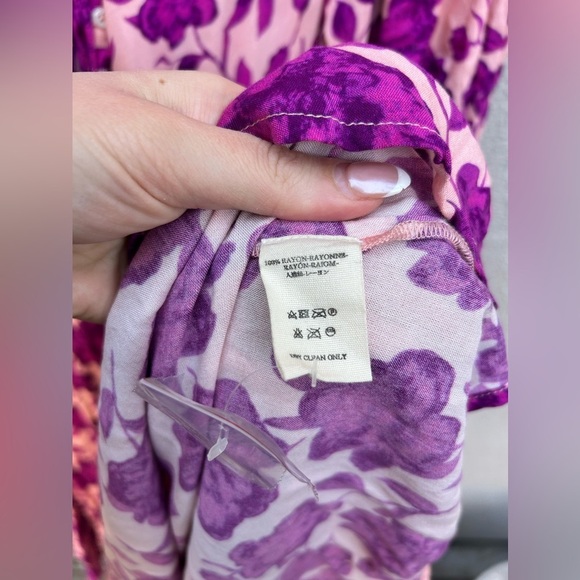 Jen's Pirate Booty Summer Saloon Maxi Dress Floral Violet NEW - Picture 6 of 10